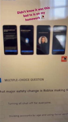 How is roblox verification on my homework 🥀🥀#ageverification #roblox #freeschlep #school #homework