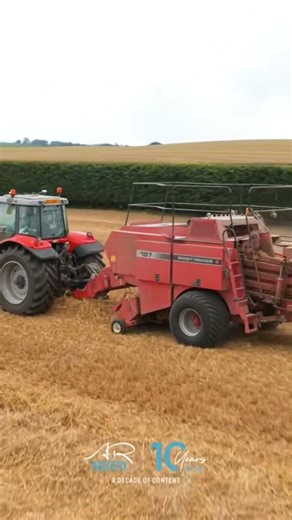 square baling oat straw #farming #agriculture #arimagery