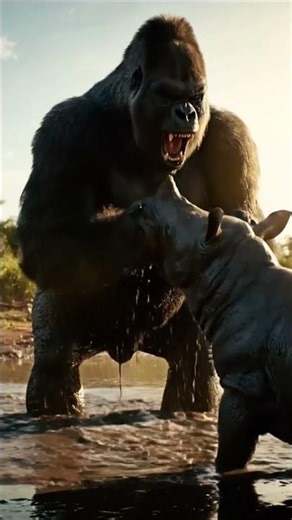 River Horror: Crocodile Attack Ends When Gorilla Steps In