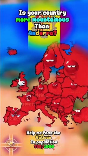 Is your country more mountainous then Andorra??? #countrymap #geography #europe #mapping