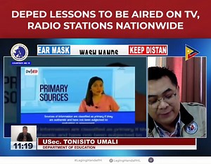 1.8K views · 37 reactions | PANOORIN: Ayon kay Usec. Toni Umali, ang DepEd Philippines ay magpapalabas ng 3,120 na mga video lessons at episodes sa pamamagitan ng mga istasyon ng telebisyon. Samantala, 3,445 radio script episodes ang ipapalabas sa 207 istasyon ng TV at 162 istasyon ng radyo sa buong bansa. Inaasahan na makakatulong ito sa iba pang mga paraan ng distance learning. #LagingHandaPH #COVID19PH #WeHealAsOne #workingPCOO | Presidential Communications Office | Facebook