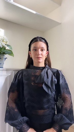 Anisa Sojka on Instagram: "The new norm calls for dressing up to be at home or for that zoom call ~ I turn to @oasisfashion for lace & sheer details 🖤 I've linked these beautiful blouses in my story AD"