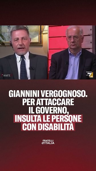 To the point of offending the dignity of people with disabilities, amid applause from the La7 aud...