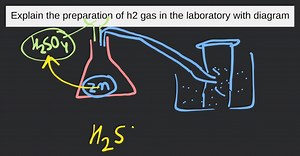 Explain the preparation of h2 gas in the laboratory with diagra... | Filo