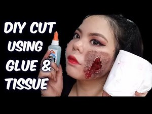 DIY CUT/BLEEDING WOUND USING TISSUE AND GLUE