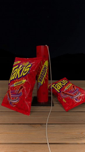 Our new limited edition summer flavor is in the house! Light up your taste buds with the spicy sweet deliciousness of Takis KABOOM! 🚀🧨🎇 Get it before it's gone. #Takis #TakisKaboom #LimitedEdition #NewProduct | Takis