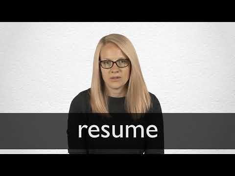 How to pronounce RESUME in British English
