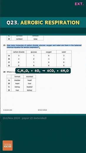 IGCSE Biology - Multiple Choice - Extended (paper 2) - Exams from 2025 #biology #exams #revision