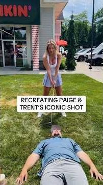 Paige Spiranac hits a Dunkin’ Munchkin out of Trent’s MOUTH 🤯