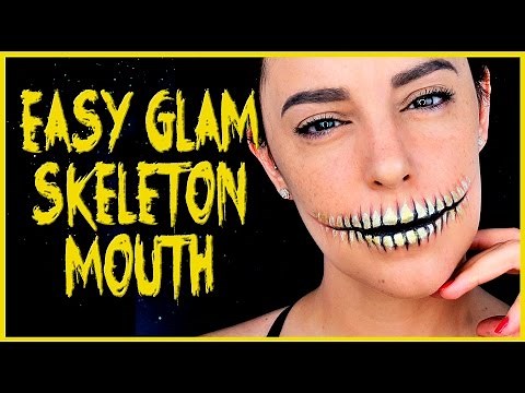 Easy skeleton mouth makeup tutorial | Silvia Quiros