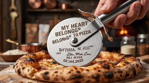 Stainless Steel Pizza Cutter – Custom Engraved With Names, Dates – Premium Quality Wheel Pizza Graphic – Unique Kitchen Gift for Him, Her - Etsy