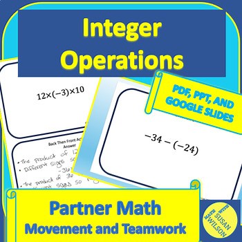 Interactive Partner Math: Integer Operations Movement and Teamwork Activity