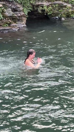 Angel Girls Playing Happily in a Hidden Waterfall #travel #jumpthefalls
