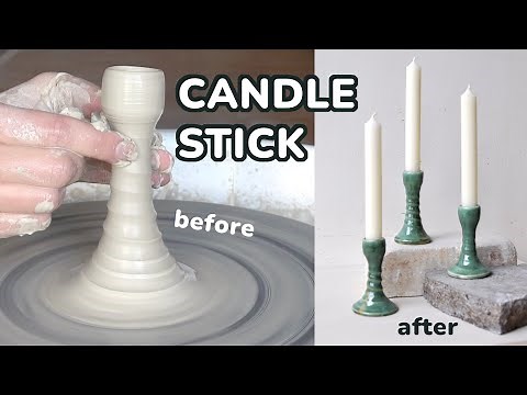 Making Ceramic Candlesticks from Start to Finish // whole process pottery video