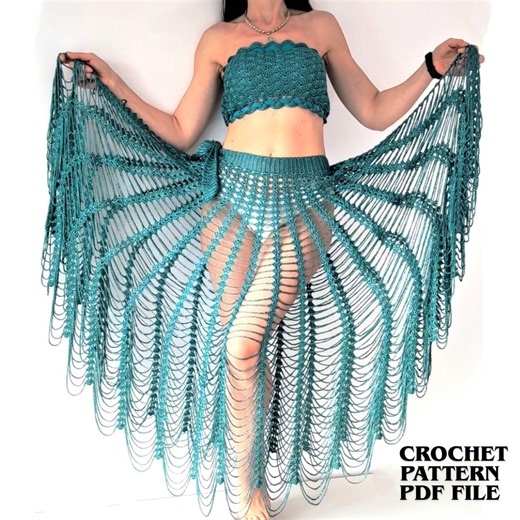 Spider Web Crochet Long Maxi Skirt Pattern, Witchy Goth Halloween Festival Lace Style Sundress, PDF Pattern - Etsy