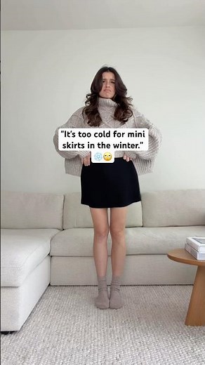 How to style mini skirts for cold weather.