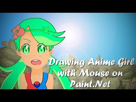 Drawing Anime Girl with Mouse on Paint.Net (Speed art) (Mallow)