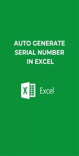 How to Generate Serial Numbers in Excel | Excel Tips & Tricks