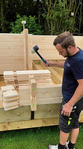 Building a house out of wooden Lego pieces #tinyhome #logcabinbuild #cabinbuild #gardenroom #littlehouse #logcabin a build for Northern Log Cabins Ltd @top fans | All Things Garden Buildings