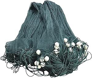 10 x 65Ft Hand Made Fishing Drag Net, 0.59In Mesh Polyethylene Double Knotted Beach Seine Bait Fishing Seining Gill Nets with Floats & Lead Sinkers, for Seining Minnows, Shiners