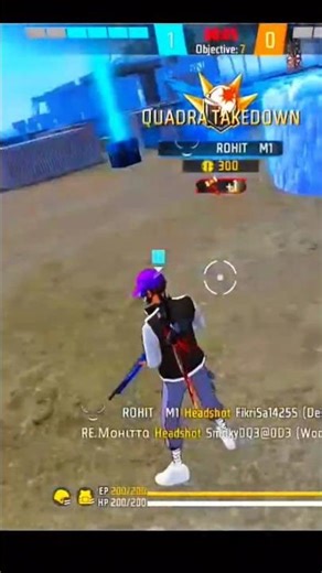 free fire headshot 1 vs 4 ☠️