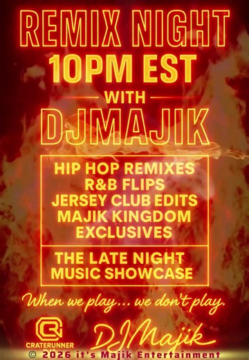 Yo! Once again it’s coming up on another DjMajik’s Funky Friday Music Showcase, featuring DjMajik, from the Crate-runner Djs! Turn your radios up and get into the mix at 10 pm every Friday with the Bull City OG,DJ. It’s the best hip hop and R&B mix show on the planet! Just Download these links and enjoy Crate-runner radio! We’re on Live365 Radio, Tunein Radio, Audacy Radio, and iHeart Radio! And when we play, we don’t play! It’s Majik! Background music: 10 Keys by The Southern Brothers 🔥🔥🔥🔥�