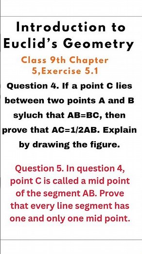 Class 9 Maths | Chapter 5 Introduction to Euclid’s Geometry | Exercise 5.1 Q4 & Q5 | #shorts #fyp