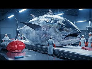Inside the Bluefin Tuna Factory: From 600lb Beast to Premium Sashimi Block (Full Process)