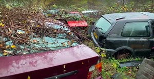 Inside the incredible BMW and VW graveyard abandoned after a fire
