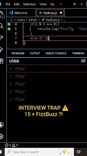 FizzBuzz Interview Trap Explained in 60 Seconds 🤯