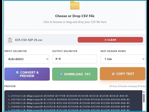 CSV to Text Instantly for PF ECR Filing! #epfo #ecr #pfchallan #pf #online #automation #tools
