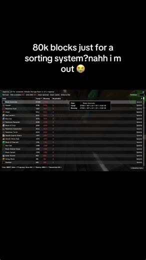 it s gonna laggy the system so much . the sorting system is made by wumba #xSala_ #minecraft #server #megabase #blowthisup #multiplayer #fyp