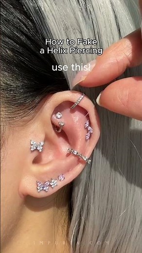 How to fake a Helix Piercing with our Glitter Hoop Ring Clicker!💖