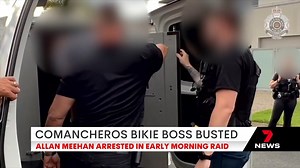 The Comancheros bikie boss has been arrested on the Gold Coast in an early morning raid. 7NEWS at 6pm. More local news: 7news.com.au/news/qld #7NEWS | 7NEWS Brisbane