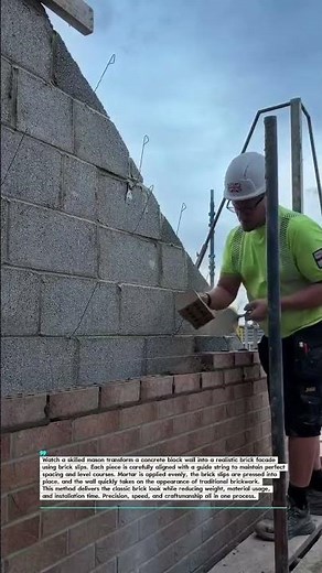 Perfect Brick Slip Wall Installation #brickwork #construction #masonry