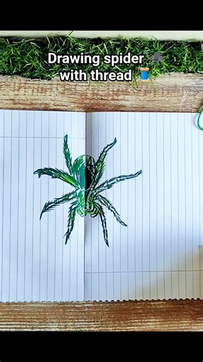 drawing spider with thread 🕷️ 🧵#shorts