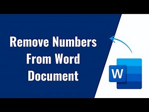 How To Remove Numbers From Word Document