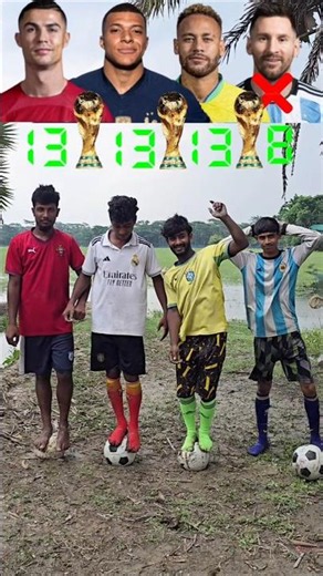 Messi vs Ronaldo vs Neymar vs Mbappé Football Balance Challenge ⚽🏆🔥
