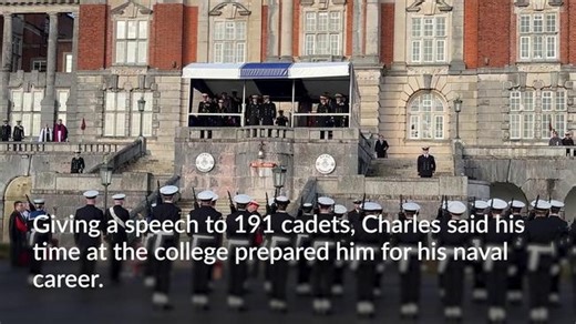 King inspects new Royal Navy officers in his role as Lord High Admiral