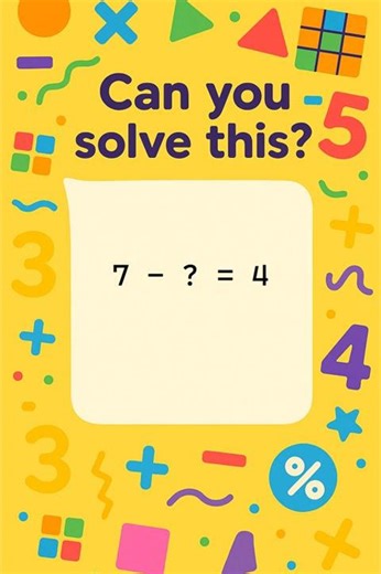 Fun Subtraction Puzzle for Kids! 7 - ? = 4