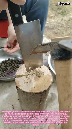snail processing | quick tail removal method on rural farm daily work