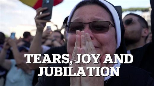 Crowds in St Peter's square erupt into joy and jubilation