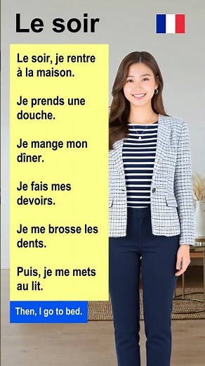 Learn French for Beginners 🇫🇷 Morning Routine Phrases ✪ LE SOIR #LearnFrench