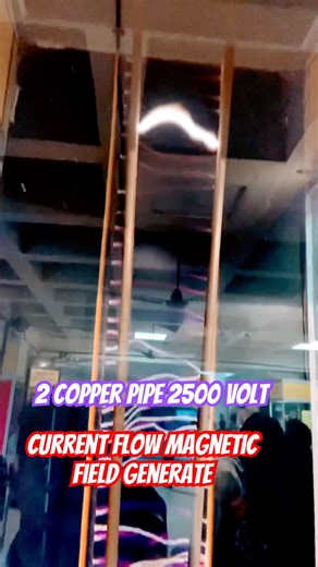 2 copper pipe 25000 voltage Current flow magnetic field generate#new #engineering #scinceexpriment