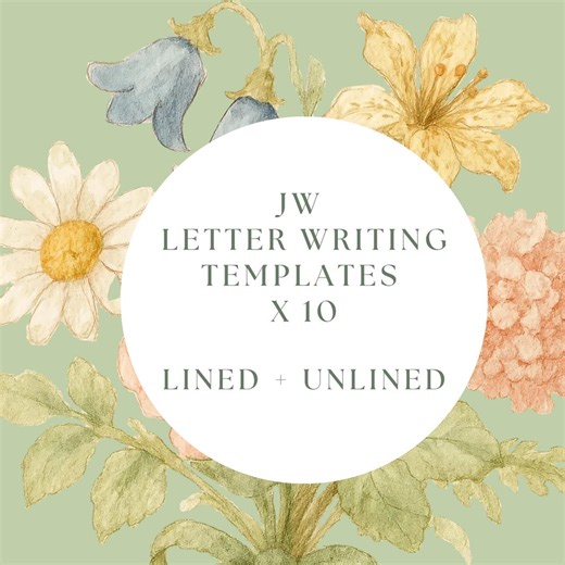 JW Letter Writing Paper Template, Printable, A4 Lined and Plain Stationery Sheets X 4, Digital Download PDF - Etsy