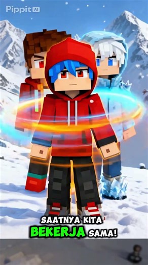 Minecraft salju ice & api monster ice😈❄️ #minecraft #gaming