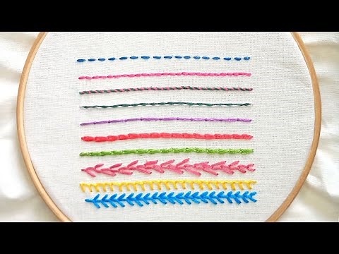 10 pontos básicos de bordado a mão 🌹 10 basic stitches embroidery for beginners