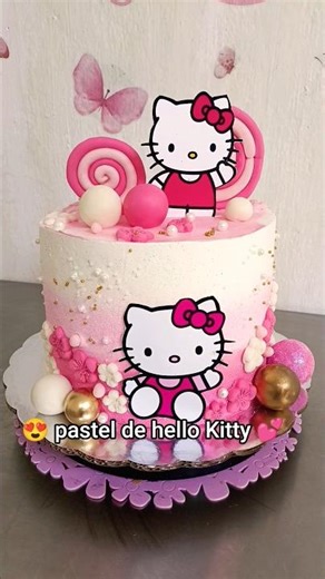 HELLO KITTY CAKE | hermoso pastel de hello Kitty 💕 #cakes #cake #recetas #shorts #pastel