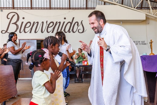 Rev. Brian Strassburger has gone from ministering in overcrowded shelters to celebrating mass with detainees