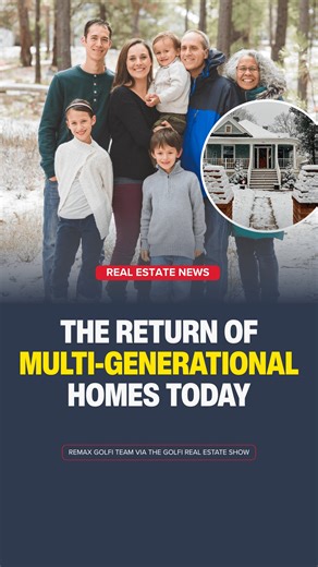🏠 The return of multi-generational living. With housing costs outpacing incomes, more families are doubling up under one roof. Adult kids moving back home, parents moving in with their children, and accessory units becoming a lifeline. It might mean busier driveways and fuller homes, but for many, it is the only way forward in today’s market. #TheGolfiRealEstateShow #GolfiGetsItSold #TheGolfiTeam #GolfiTeam #RealEstate #REMAX #REMAXEscarpment #RealEstateTeam #RealEstateAgent #Realtor #HomeBuyer